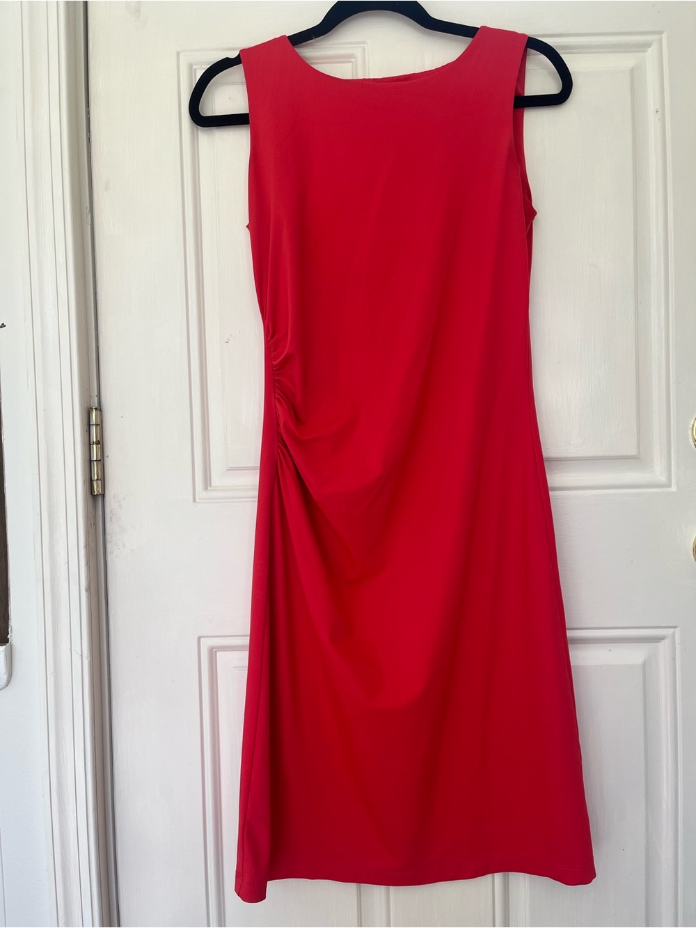 J McLaughlin Catalina Cloth Dress Small Coral Pink Sleeveless Stretch Sheath EUC
